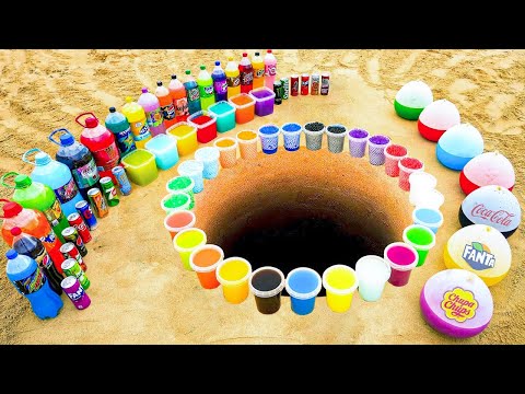 Big Toothpaste Eruption from Balloon Fanta , Cocacola,  ChupaChups soda& Mentos Underground