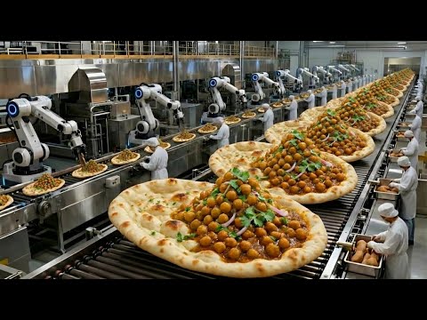 INSIDE THE GIANT FACTORY! How Millions of Naan and Chana are Made Every Day!