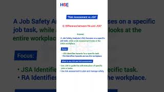 Risk Assessment vs JSA | Difference between Risk Assessment & Job Safety Analysis | #hsepage  #risk