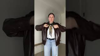 Hailey Bieber Scarf Hack 😱😍 #hack #hacks #fashionhack #stylehack #outfitideas #grwm #outfit #scarf