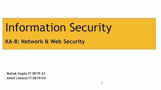 Network & Web Security - Information Security (K8)