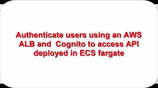 Authenticate users using an AWS ALB and  Cognito to access API deployed in ECS fargate
