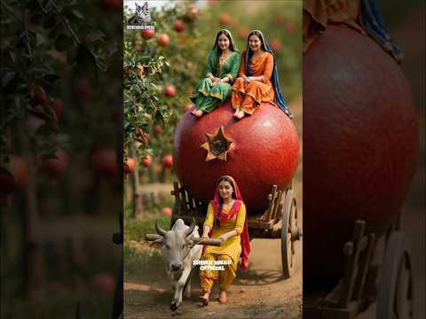 Three Girls, One Big Pomegranate! 😍”#ai #aivideo #vairalvideo #vairalshort #trendingaivideo