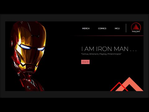 IRON MAN Themed Landing Page | HTML & CSS