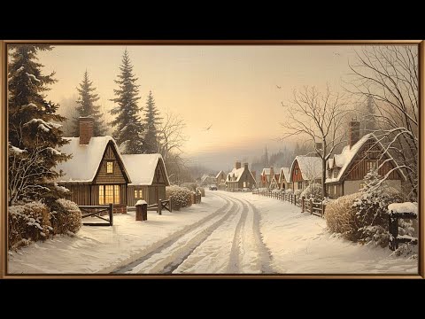 Christmas Village Street ❄️ 4K Frame TV Art | Cozy Winter Screensaver | Holiday Home Decor