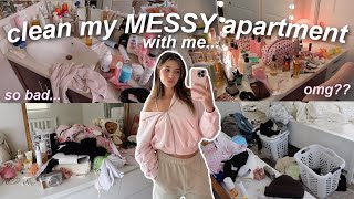 EXTREME APARTMENT DEEP CLEAN | cleaning, decluttering, & organizing my VERY MESSY apartment!