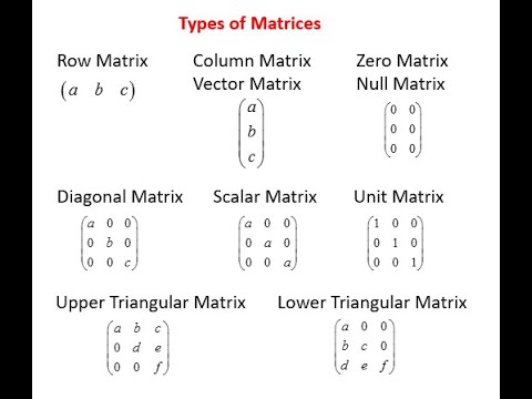 Kinds of matrix.Types of matrices(Matrices Concepts by Math Skills )