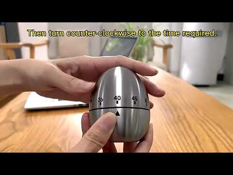 NXZ Kichan Timer, Egg Shape Kitchen Timer Stainless Steel Machinery Count Down Analog Kitchen Timer