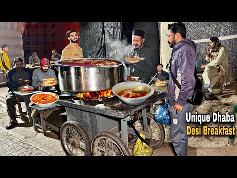 MOST UNIQUE SIGNATURE 😍 DESI BREAKFAST Pakistan | Cheap Roadside Nashta BHOLA BONG PAYE Street Food