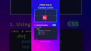 2 Best Ways to Center a Div in CSS #html #css #webdevelopment #frontend #coding