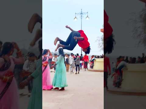 New girl reaction in public reaction stunt flip videos #flipjump #flip #talentedboystunt