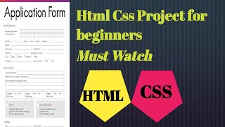 Job Application Form | HTML CSS Practice Project for Beginners | 2024