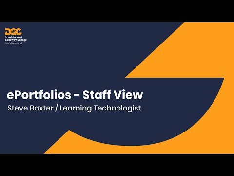 ePortfolios - Staff View - Dumfries and Galloway College