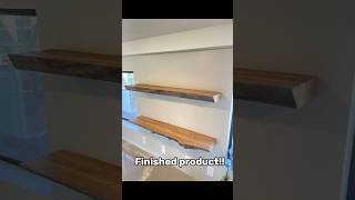 Making floating shelves out of a wood slab #woodshop #woodworking #woodworker