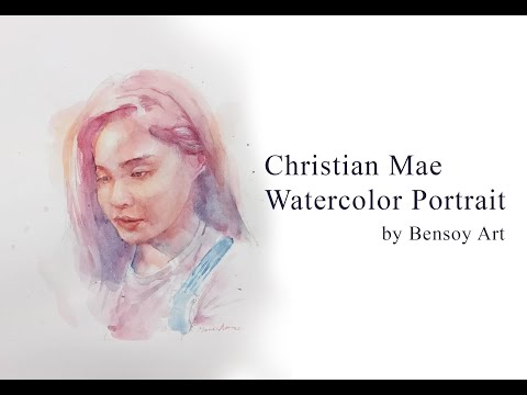Christian Mae Watercolor Portrait by Bensoy Art
