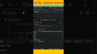 JS tips - Optional chaining #shorts #javascript #youtubeads