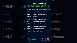 Some common Image file formats#html#css#coding#programming#DeveloperLife#CodingLife#ProgrammingReels