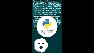 Can python have class or instance methods that do not have "self" as the first... #shorts