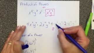 Exponent Examples: Product of Powers and Power of a Power