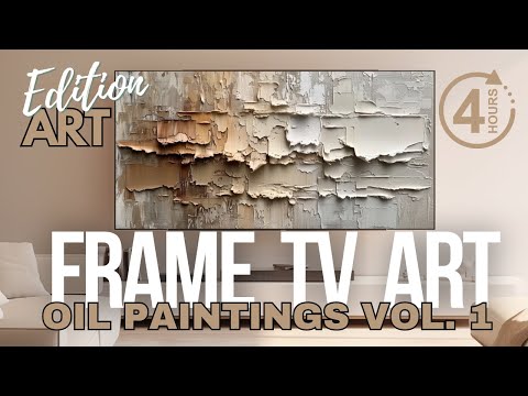 Abstract Elegance Vol. 1: Spatula Technique Oil Paintings in Neutral Hues Art Slideshow #frametvart