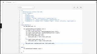 LeetCode Day 29 - Binary Tree Maximum Path Sum (C++) with explanation