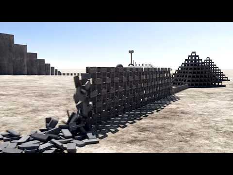 GIANT CONCRETE WALL DOMINO EFFECT DESTROYS THE EARTH!