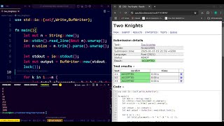 Day 7 of coding in rust | CSES Two Knights | Rust Coding Challenge|– Silent Code with Music 🎶