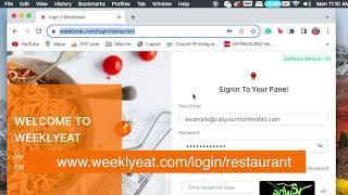 Weeklyeat for Restaurants: Sign Up and Add Food for Your Restaurant
