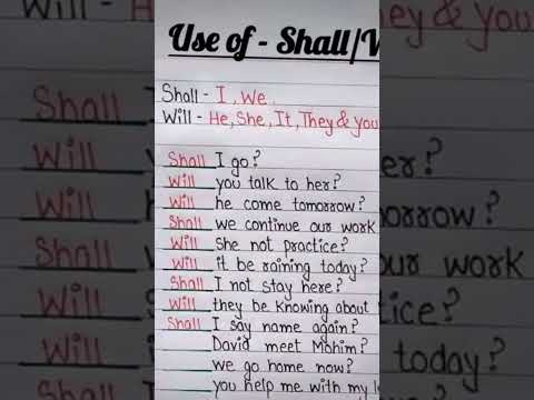 Used Of Shall & Will