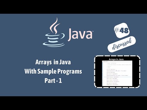 #48 Arrays in Java / Arrays in Java with sample programs Part1