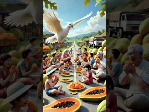 A pigeon planted a papya tree on the  😭 #pigeon #ai #shorts #hearted video #kids