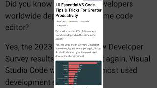 Top 10 VS Code Tips and Tricks for Greater Productivity | IDE | VS Code #vscode