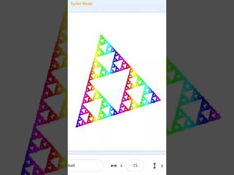 Rotating Sierpinski's Triangle in Scratch to Upbeat Music #scratch #shorts