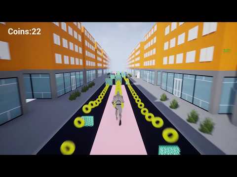 New "jump above" obstacle and "coins" above long pinkish obstacle with a ramp #UnrealEngine