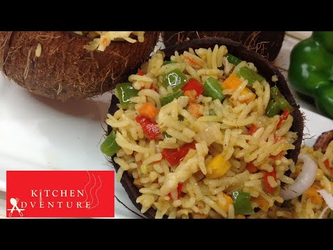 How to make sweet Coconut Fried Rice | Kitchen Adventure | Recipes | Fried rice