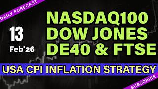Massive US CPI Inflation News Live -NASDAQ100 | Dow Jones | DE40 | FTSE100 Today 13 Feb