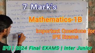 important questions for intermediate First year | Mathmatics -1B Subject | Section C Subject