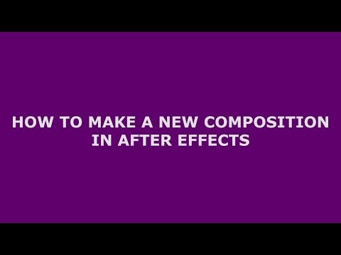 How To Make A New Composition In After Effects