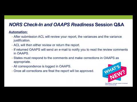 Older Americans Act Performance System (OAAPS) Reporting: Variance Analysis Guidance