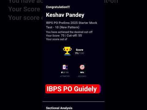 IBPS PO Guidely starter mock 10🎯💫 #ibpspo #sbipo2025