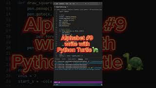 Alphabet #9 write with Python Turtle🐢 #python #coding #learncoding #programming #beginners #alphabet