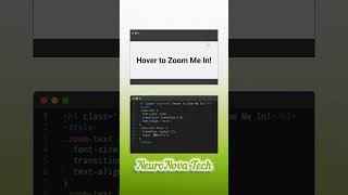 🔎 Hover to Zoom Me In Text using HTML & CSS | Smooth ScaleEffect 🖱️#textzoom #hoveranimation #shorts