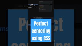 Perfect centering using CSS flexbox