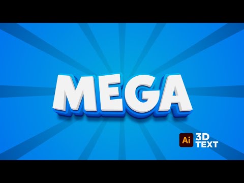 3D Style Text Effect in  Illustrator | Mega Malik