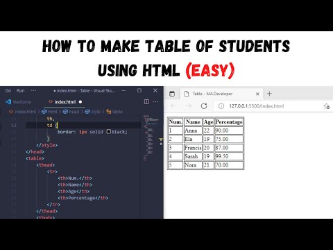 How to Make Table of Students using HTML (EASY)