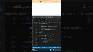 how to create  Auto-Suggestion in input tag #html #htmlform #coding #css #js #programming