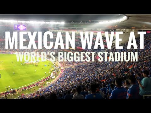 IT’S HUGE- Mexican wave at world’s biggest cricket stadium,narendra Modi stadium ahmedabad #indvspak