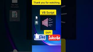 Text to Speech VBScript 🧐#technology #vbs #vbscript #tech #technical #windows #short