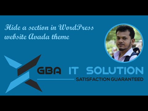 Hide a section in WordPress website Avada theme