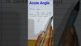 Definition of Acute Angle #maths #acuteangle #angle #shortvideo
